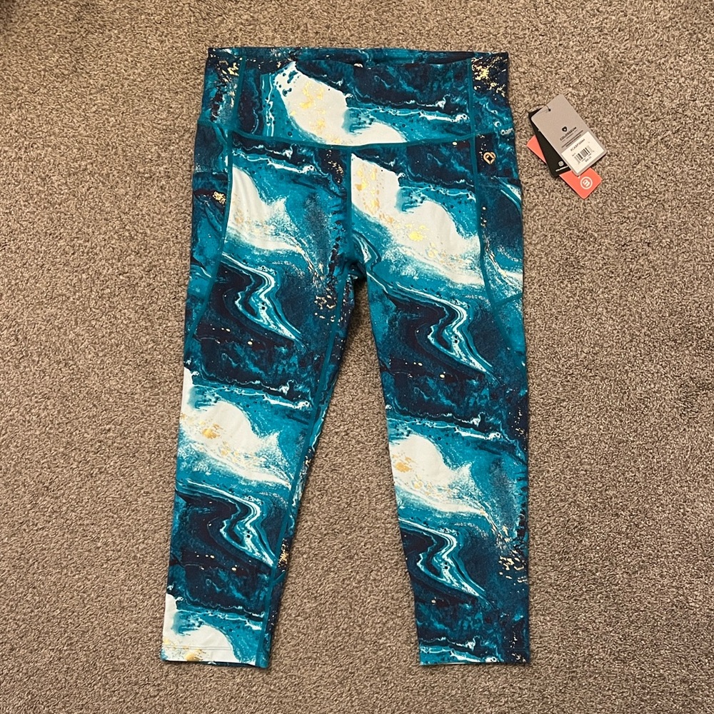Colosseum Teal and Gold Leggings